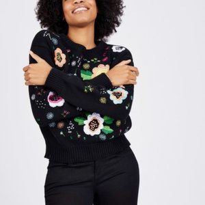 Embroidered Floral Sweater